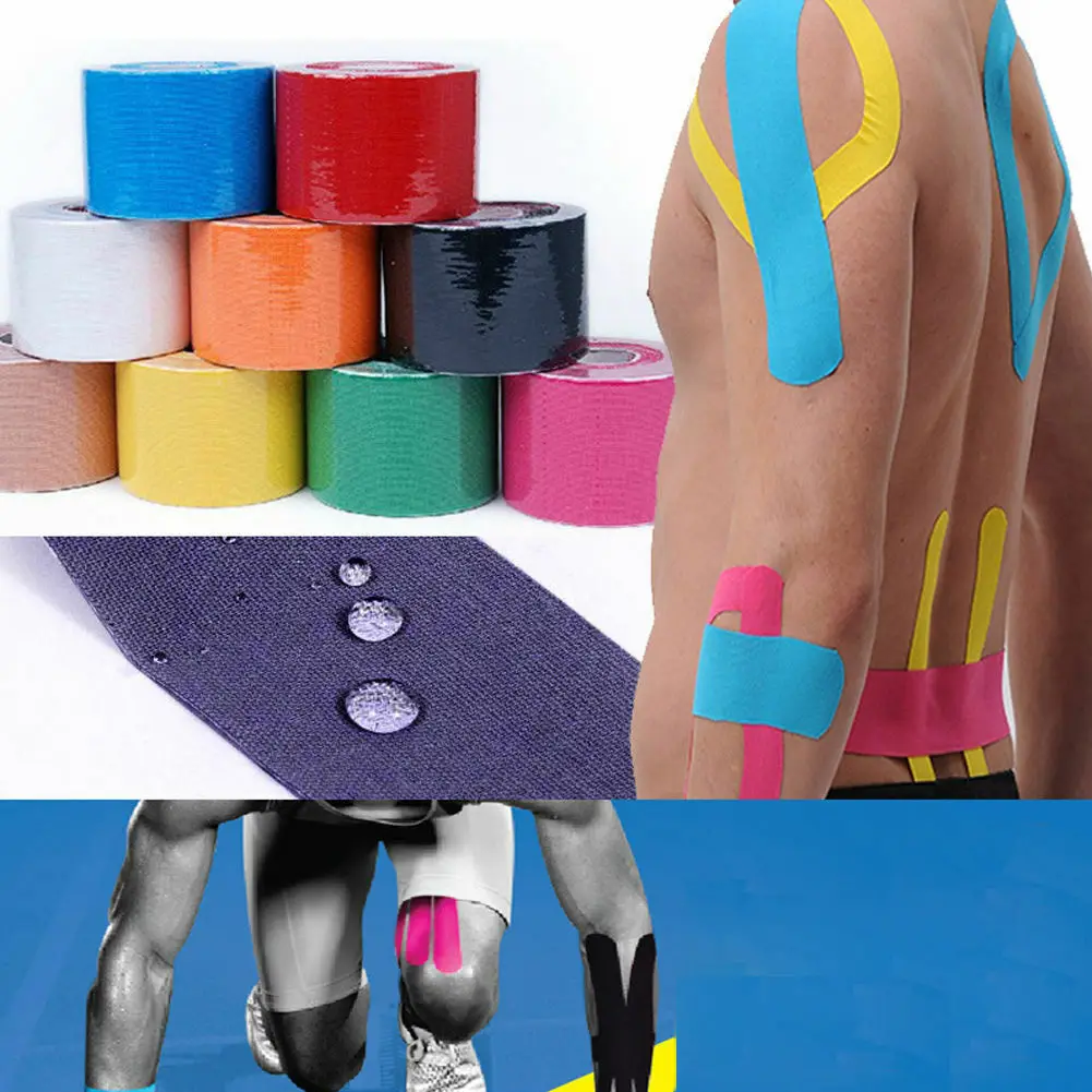 5M New Athletic Elastic Physio Sports kinesiology Rock Tape Waterproof Muscle Bandage 5cmx5m |