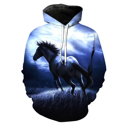 color as the picture YX GIRL Drop shipping New Fashion 3d hoodies Men/Women Sweatshirt animal horse Print Casual Hooded Sweatshirt KL-15 - Цвет: color as the picture