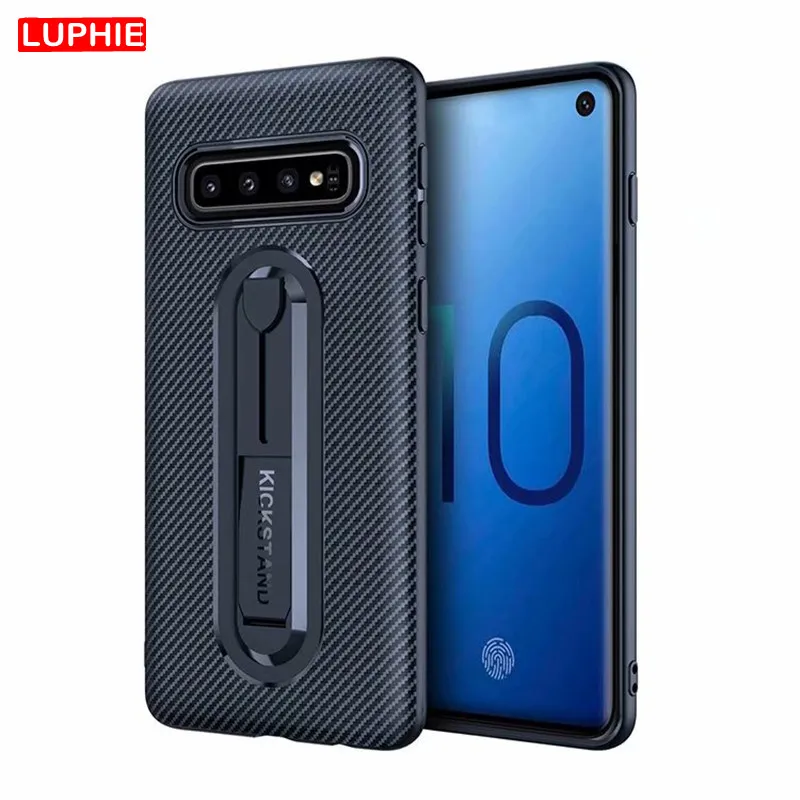 LUPHIE силикон из углеродного волокна крышка для samsung S10 S9 S8 плюс S10e S7 A6S A7 A8 A9 Мягкий ТПУ защитный противоударный чехол для телефона