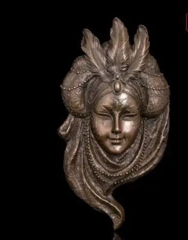 

Flower girl hanging copper sculpture crafts brass Home Peacock mask "Home Furnishing mural Decor boutique Pendant