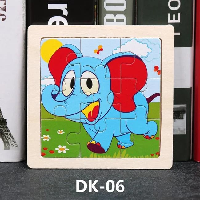 DK-06 9 ломтиков, простая деревянная головоломка, мультяшное животное, деревянная игрушка для детей, для раннего обучения, игрушки, подарок DK-M500 - Цвет: DK-06