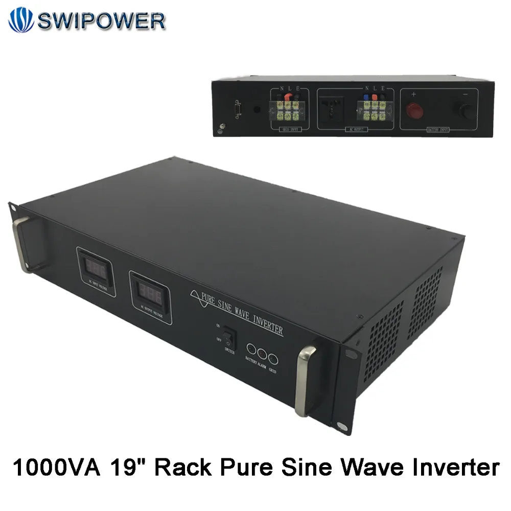 1" Rack Mount Telecom чистая Синусоидальная волна инверторы 1000VA/1 kva 12 V/24 V/48 V to 120 V/220 V bypass