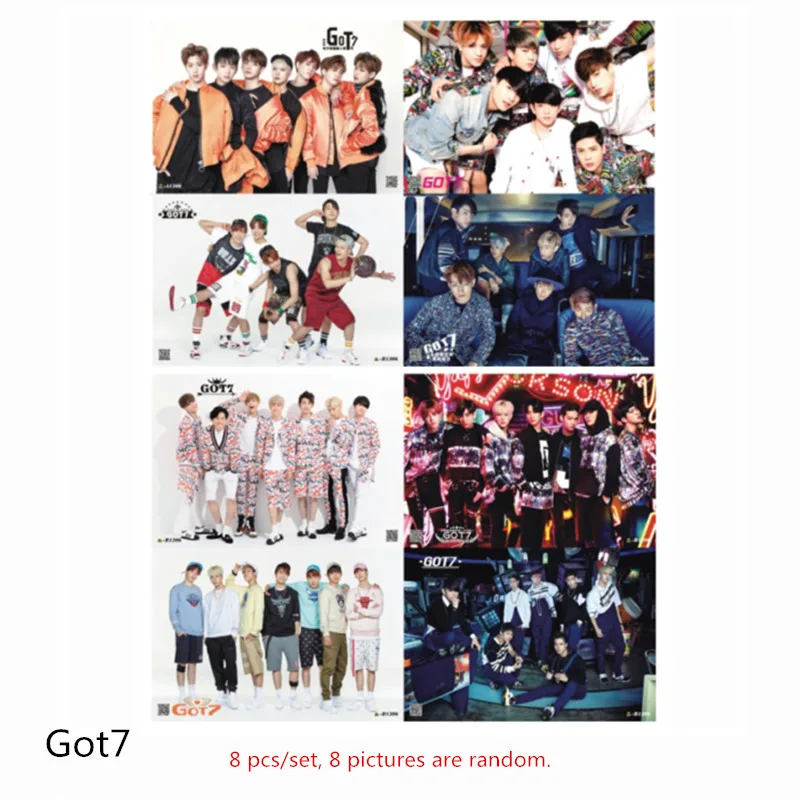 8 шт./компл. различные дизайны А3 плакаты известная группа EXO Got7 картины настенные