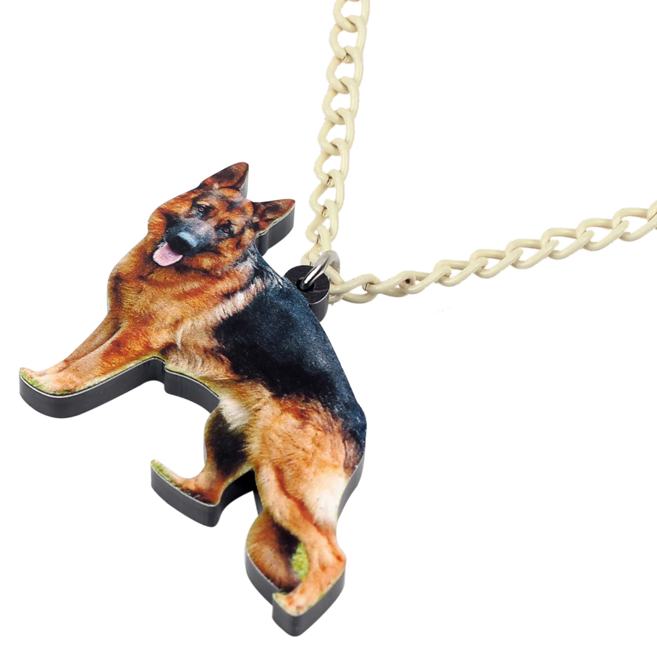 Акриловый чокер Bonsny в виде немецкой овчарки яркое украшение для женщин и девушек