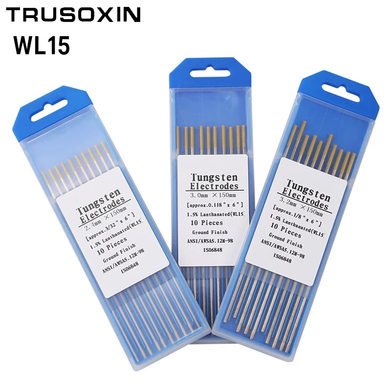 10 штук в партии головы лантан Tungste электрод 1 6/2 0/2 4/3 0/3 2/4.0X150mm TIG Вольфрам с