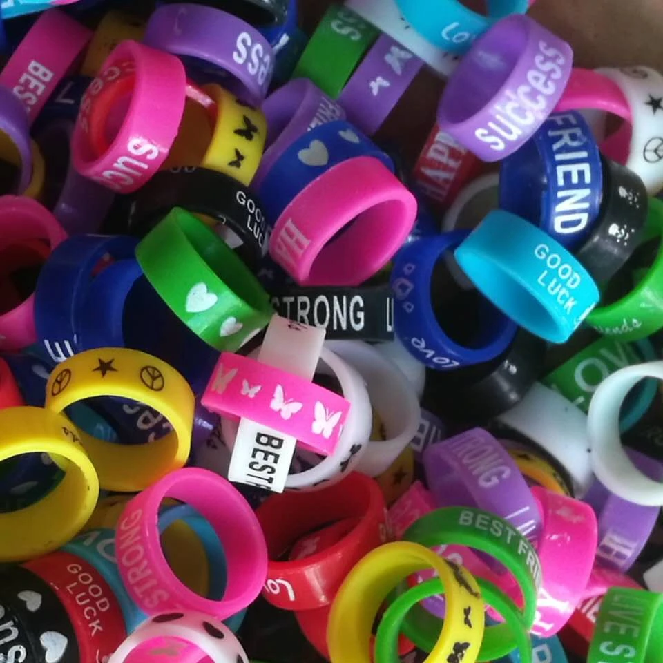 5 шт./лот новинка декоративное кольцо на палец силиконовый ремешок резиновое с