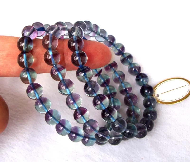 Free Shipping Natural Rainbow Fluorite 8mm Round Beads Bracelet Women Jewelry Accessories Weddings Parties Birthday Gift