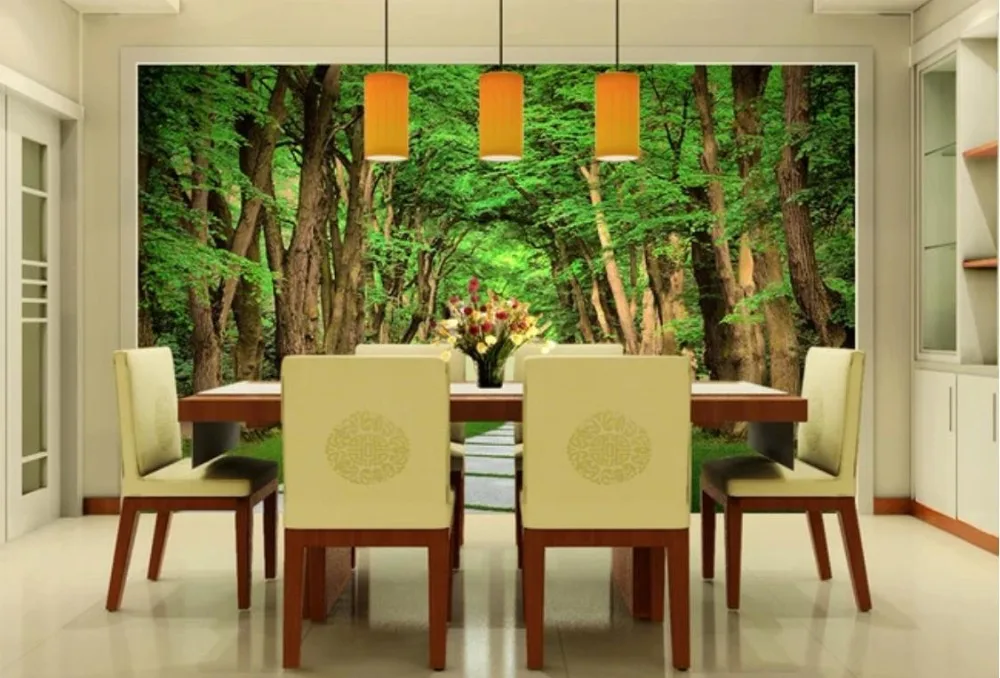 Пользовательские фото обои 3d настенные фрески лес камень дорога 3D пейзаж фон