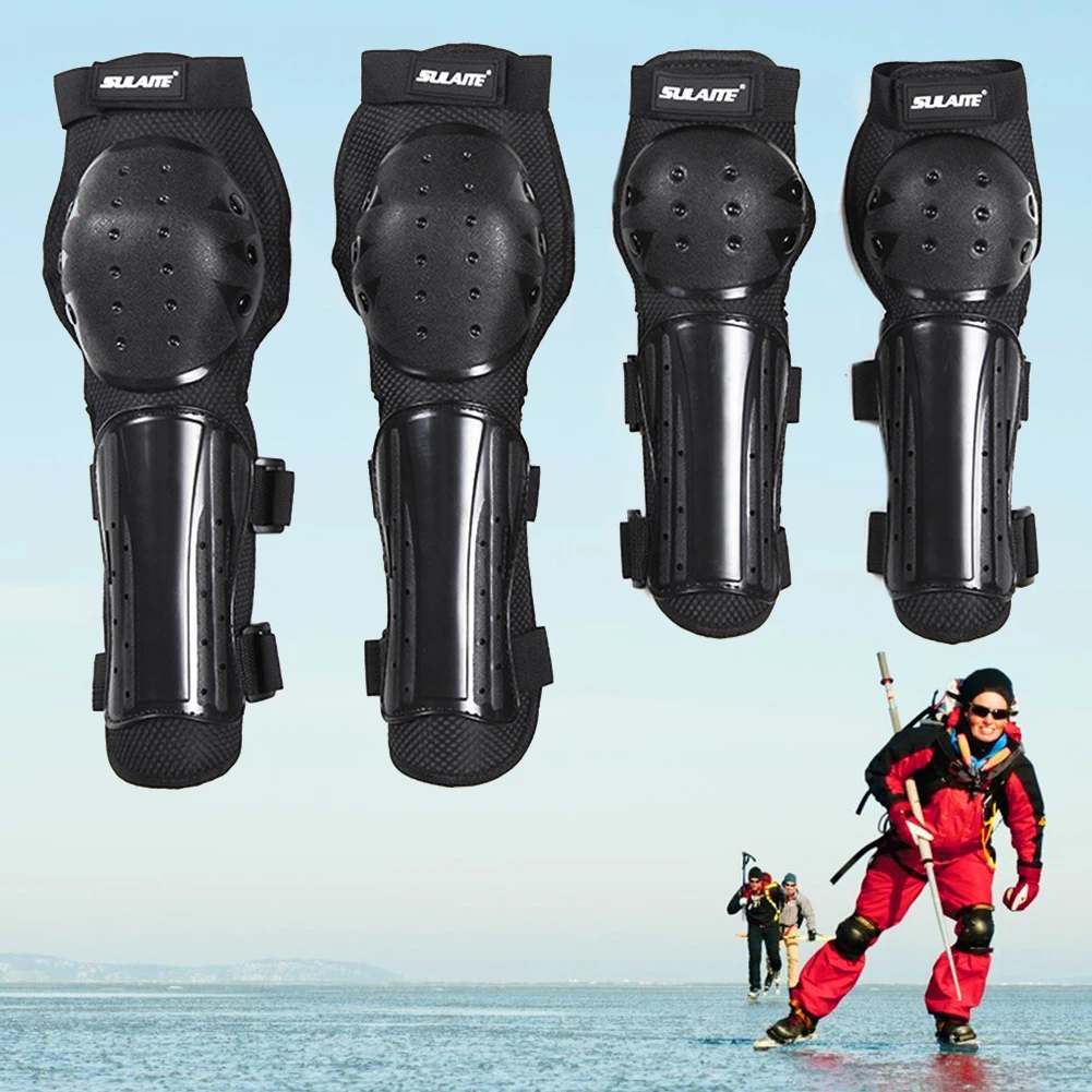 4 шт. гонки колено для верховой езды налокотники Лыжный спорт открытый спортивная