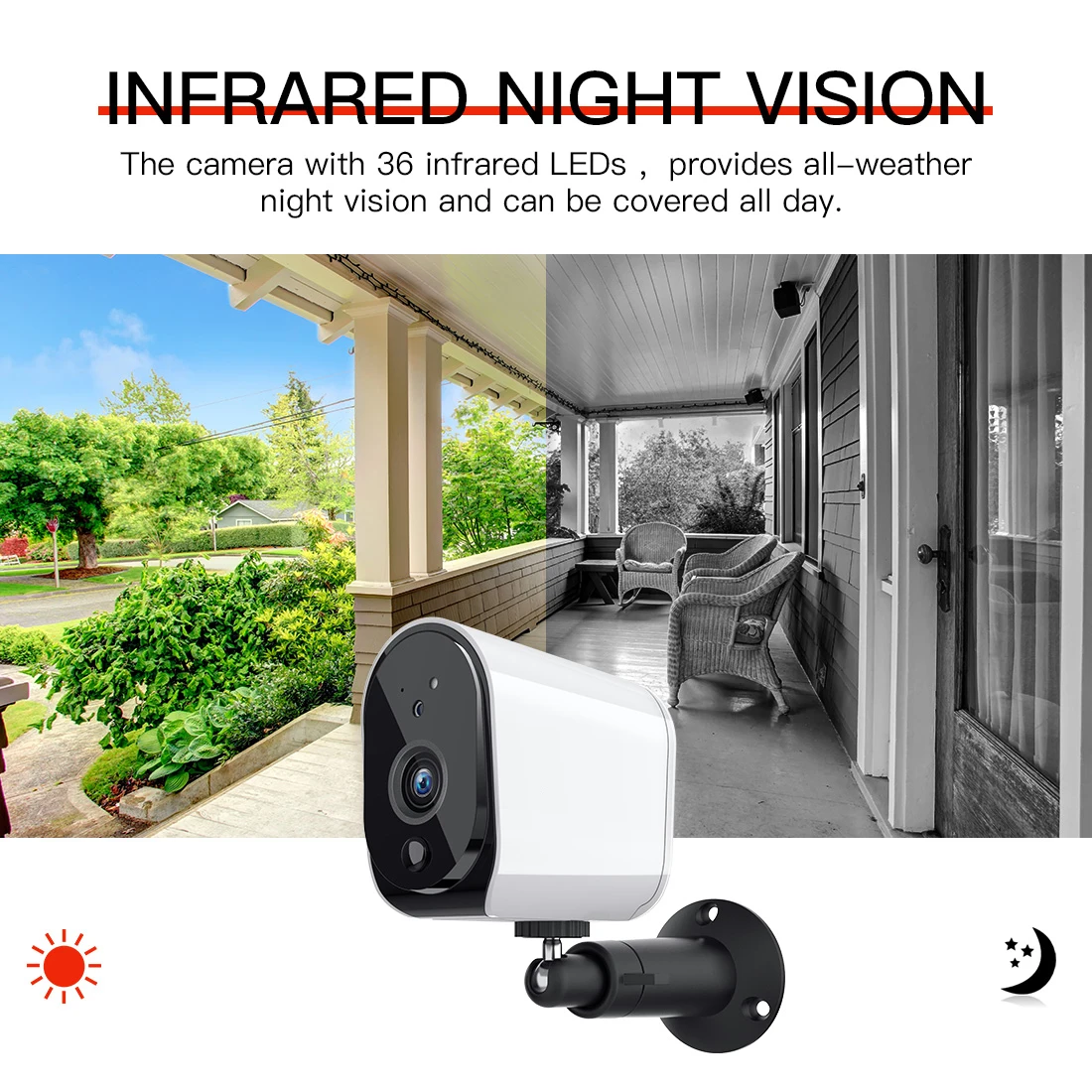 FREDI Lower Power Outdoor IP Camera 1080P Really Wireless Surveillance Camera Home Security Waterproof Battery WiFi IP Camera