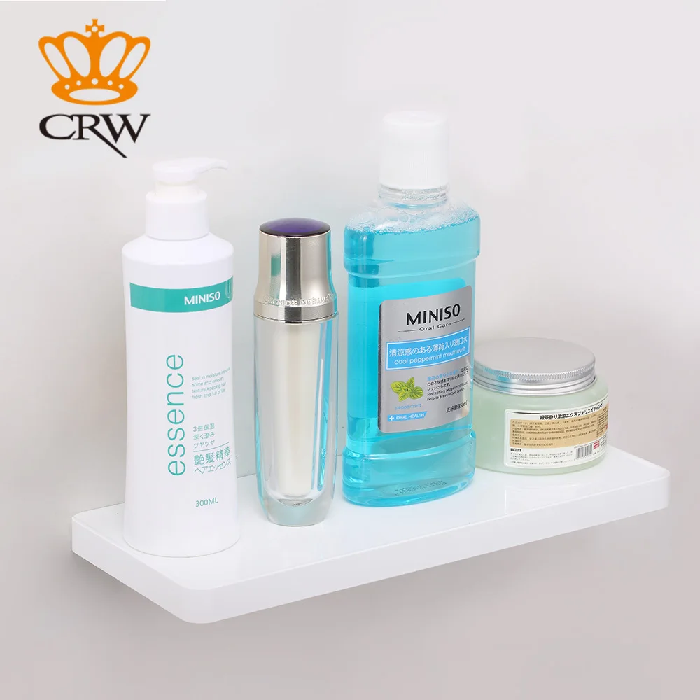 CRW одноуровневая полка для душа настенная белая ABS & нержавеющая сталь