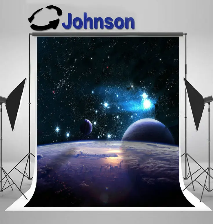 Виниловый тканевый фон для фотосъемки с изображением космоса планеты галактики