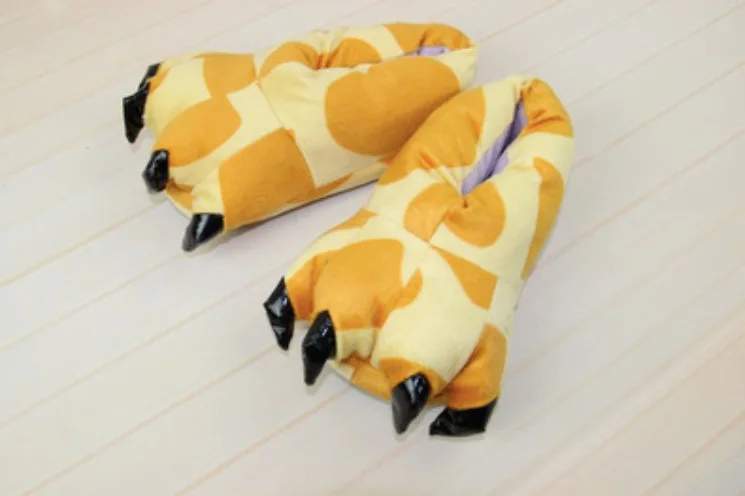 Тапочки в виде лап животных Мультяшные тапочки мягкие плюшевые тапки зимняя