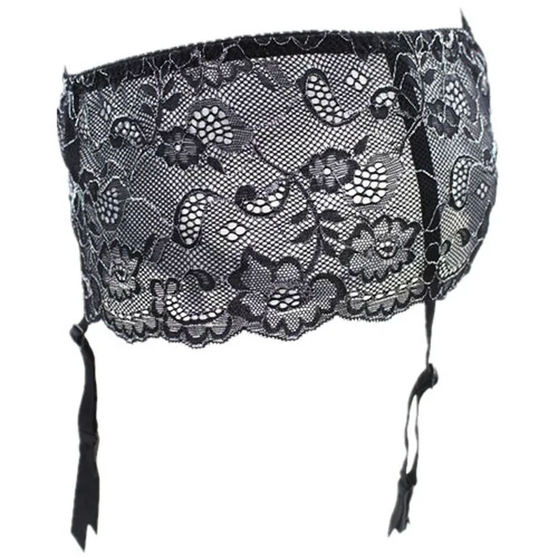 Сексуальные подвязки стринги черные кружевные для юбки пояса цветочные розовые