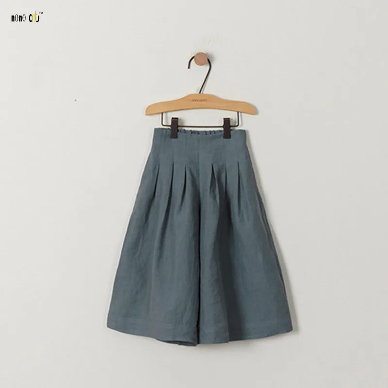 Широкие штаны для девочек подростков летние повседневные Хлопковые Штаны до