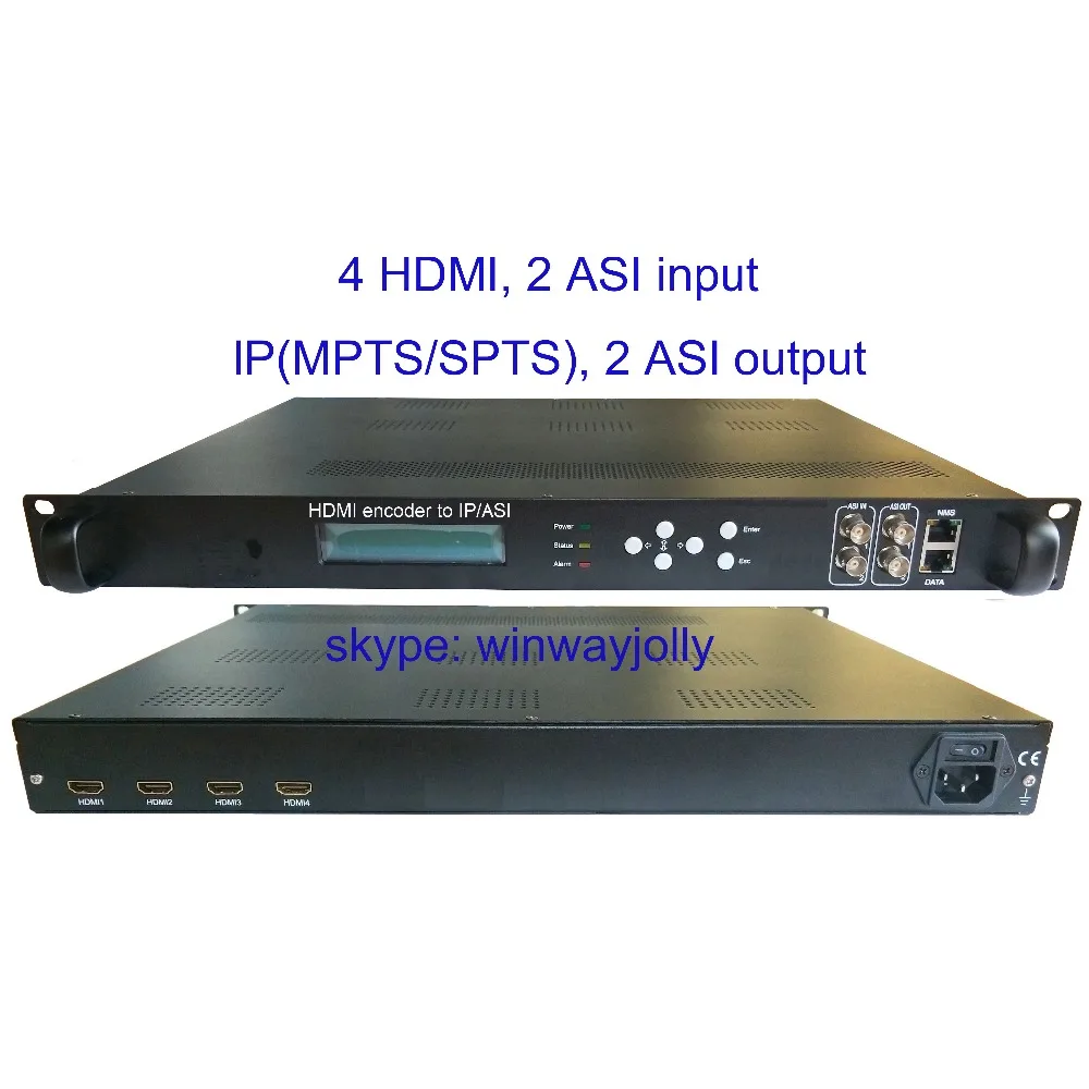 4 HDMI к IP/кодировщик ASI 1080P-все в одном! Многофункциональная кодировщик каналов вход