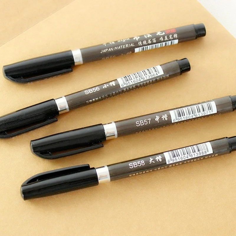 

3Pcs/Set 3 Different Shape Plastic Multi Function Pen Soft Brush Pen Calligraphy Pen Office School Writing Tools Signature Pen