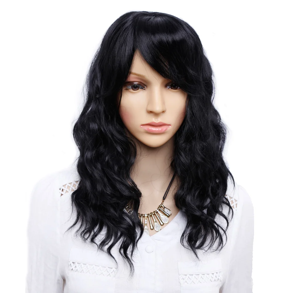 

Amir Black Wig With Bangs Natural Wave Wigs for Women Black mix Brown Wig long Bob Synthetic Hair wigs Peruca