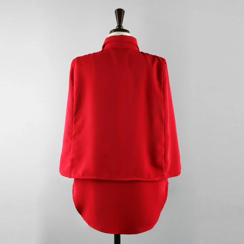 OLGITUM 2020 Silm женская рубашка Весна-лето с v-образным вырезом Женская рукавом летучая