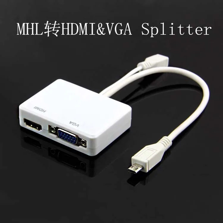 Телефонный кабель для универсального Android MHL к HDMI+ VGA сплиттер Micro USB 11pin для samsung S8 S9 Note 8 для huawei 8X Прямая поставка
