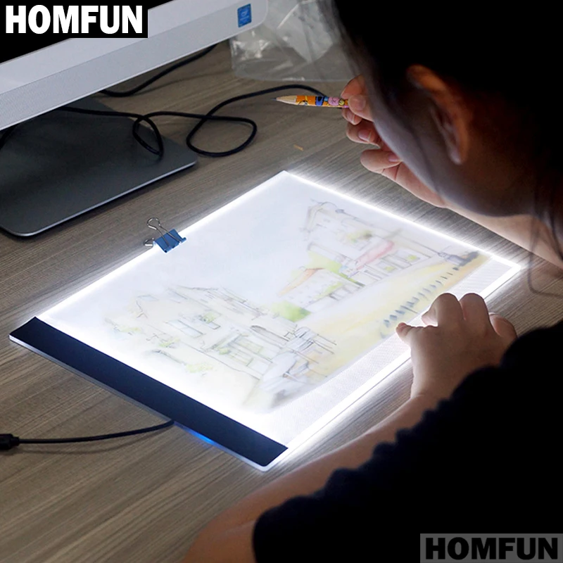 HOMFUN A4 светодиодный ist тонкий арт трафарет доска для рисования светильник