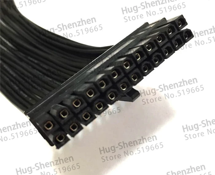2 шт. Высокое качество Черный 24Pin male to 24 Pin ATX БЛОК ПИТАНИЯ Кабель Удлинитель 18AWG 20