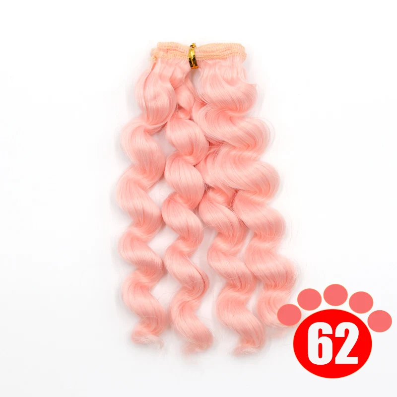 colour 62 Msiredoll bjd парик аксессуары 1 шт. 15*100 см волосы куклы для 1/3 1/4 1/6 1/12 вьющиеся кукольные волосы bjd парик diy - Цвет: colour 62