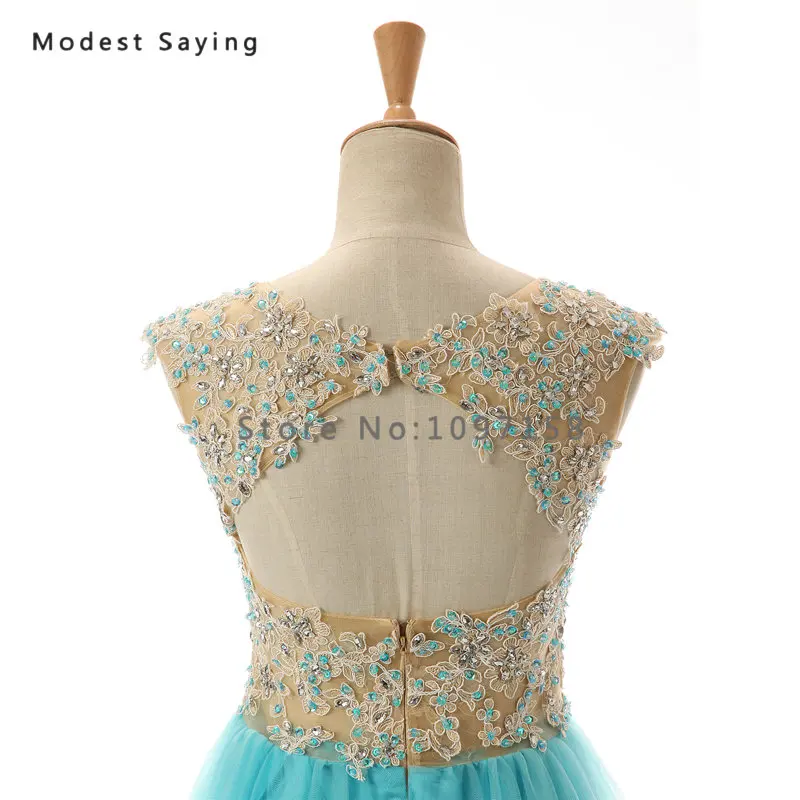 Сексуальные синие коктейльные платья с высоким/низким кружевом из бисера 2017