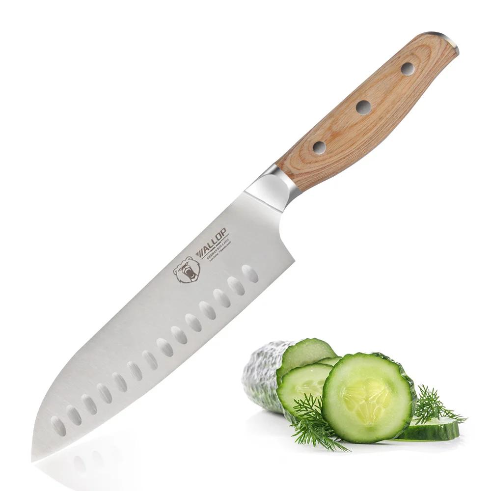 WALLOP Santoku нож немецкая высокоуглеродистая Нержавеющая сталь шеф повара для мяса