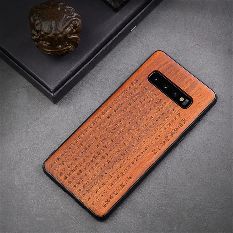 color 10 Заказной резной чехол для samsung galaxy s10 plus, тонкая деревянная задняя крышка, чехол из ТПУ для samsung s10, samsung s10 plus, чехол для телефона s - Цвет: color 10