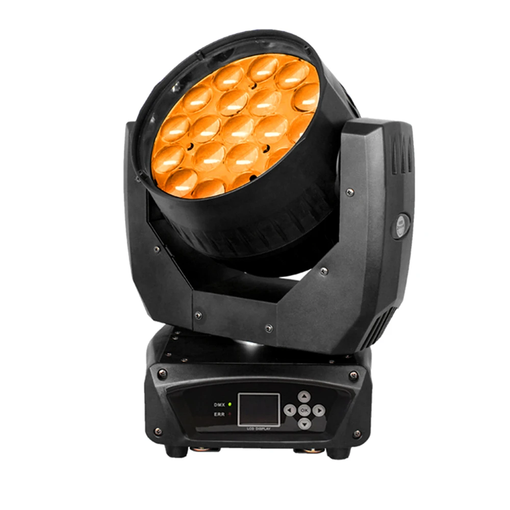 Светодиодный прожектор с движущейся головкой 19X15W DMX512 RGBW сцсветильник освещение
