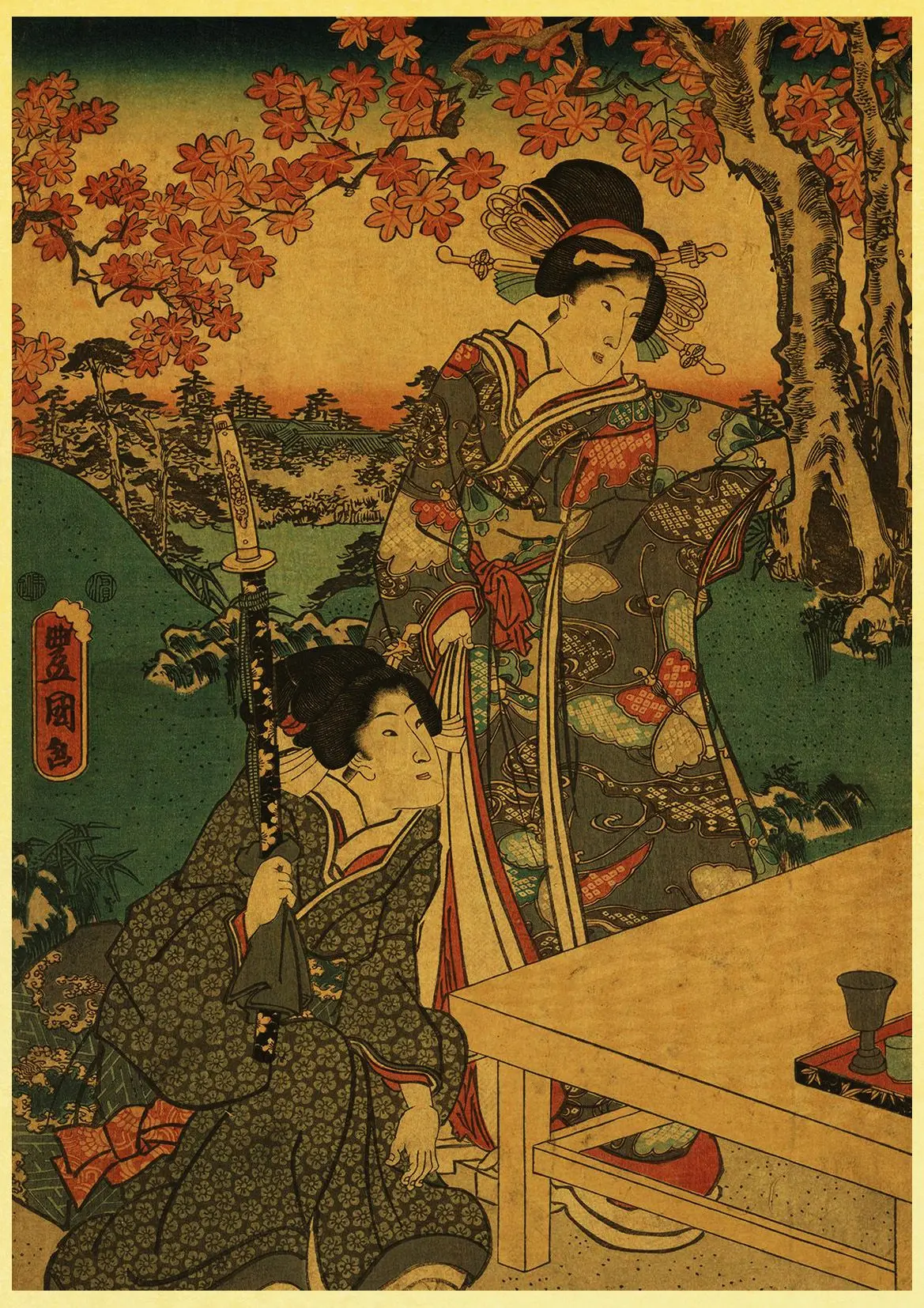 G004 Ukiyo-e живописец Кацусика Хокусай винтажный бумажный плакат настенная живопись украшение дома 42X30 см 30X21 см - Цвет: G004