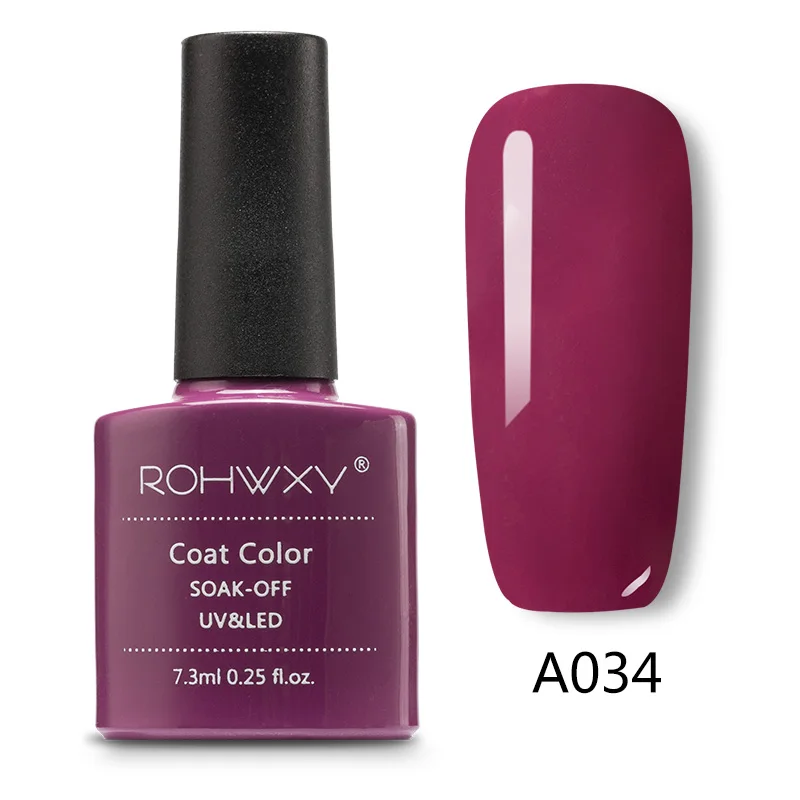 A034 ROHWXY Гель-лак для ногтей, лак для краски, верхнее покрытие, гибрид, впитывается, органический УФ светодиодный Гель-лак для ногтей, Блестящий лак для ногтей - Цвет: A034