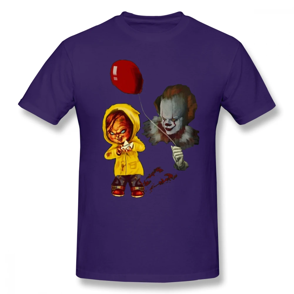 Alloween лучший подарок Чаки клоун Мужская футболка хип хоп случайный 4XL 5XL 6XL хлопок короткий рукав мужская одежда - Цвет: Фиолетовый