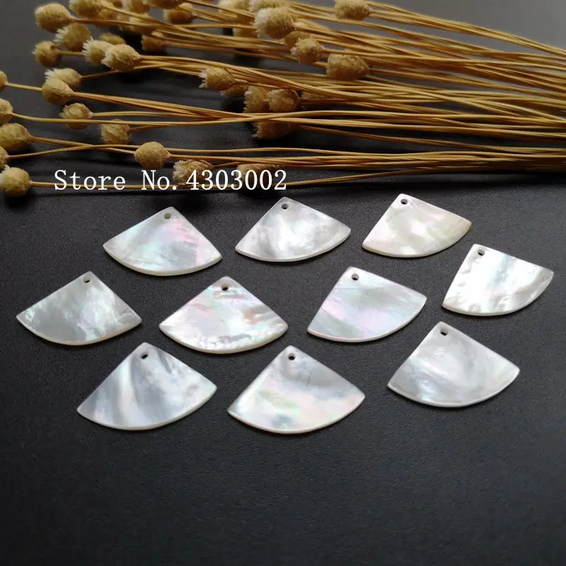 

50pcs/lot 16x25mm Natural White Fan Mother of Pearl shell for DIY Jewelry Fan MOP Pearl shell For Earrings