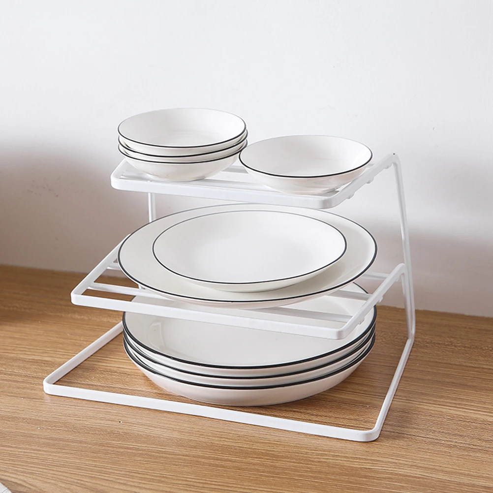 1pc 2 Tier Dish Rack Stainless Steel Kitchen Drainer Cup and Organizer Storage (White) | Дом и сад