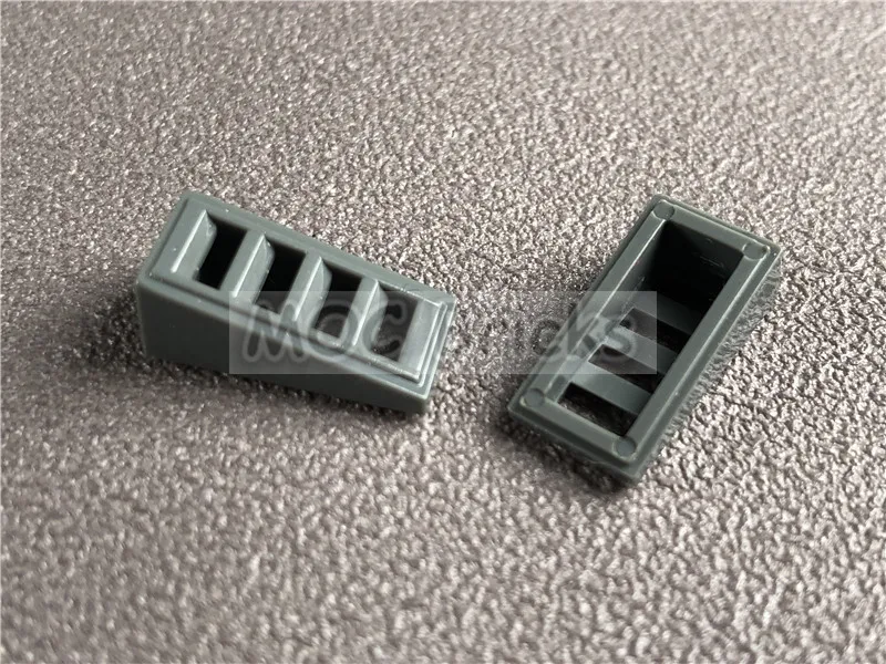 20 шт./лот строительные блоки MOC темно-серый наклон 18 дюймов 2x1x2/3 с 4 слотами