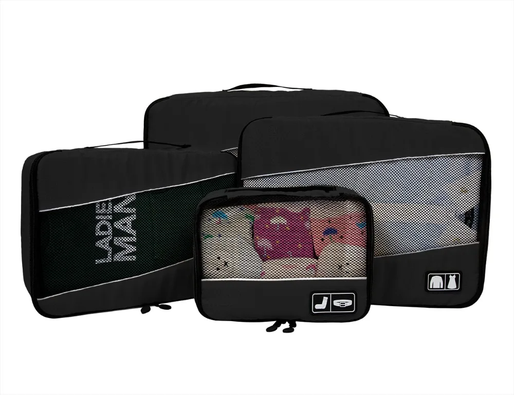 BAGSMART дышащий 4 набора упаковка Verpakking кубики Reizen Органайзер багажа куб Набор подходит 2" переноска на чемодан дорожная сумка