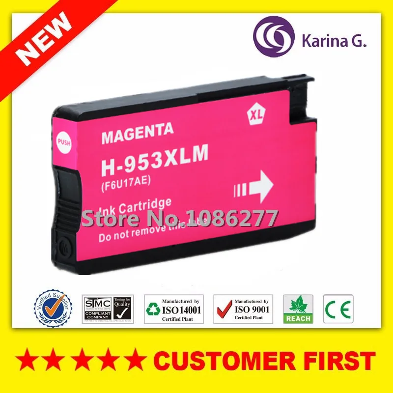 4 шт. совместимый чернильный картридж для HP 953 полный костюм Officejet Pro 7740 8210 8218 8710 8715