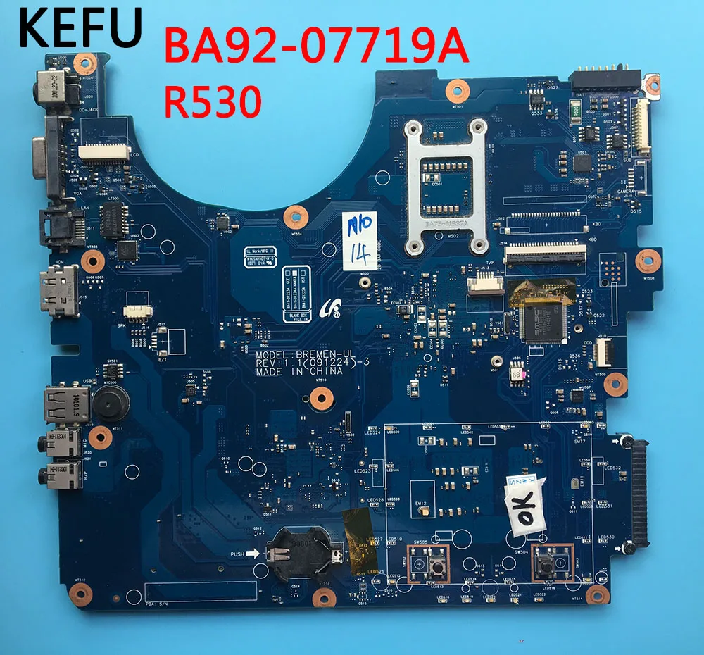 KEFU BA92-07719A BA92-07719B материнская плата для ноутбука samsung NP-R530 R530 BREMEN-UL BA41-01223A