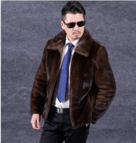 Новая мужская модная куртка из искусственного меха норки повседневная