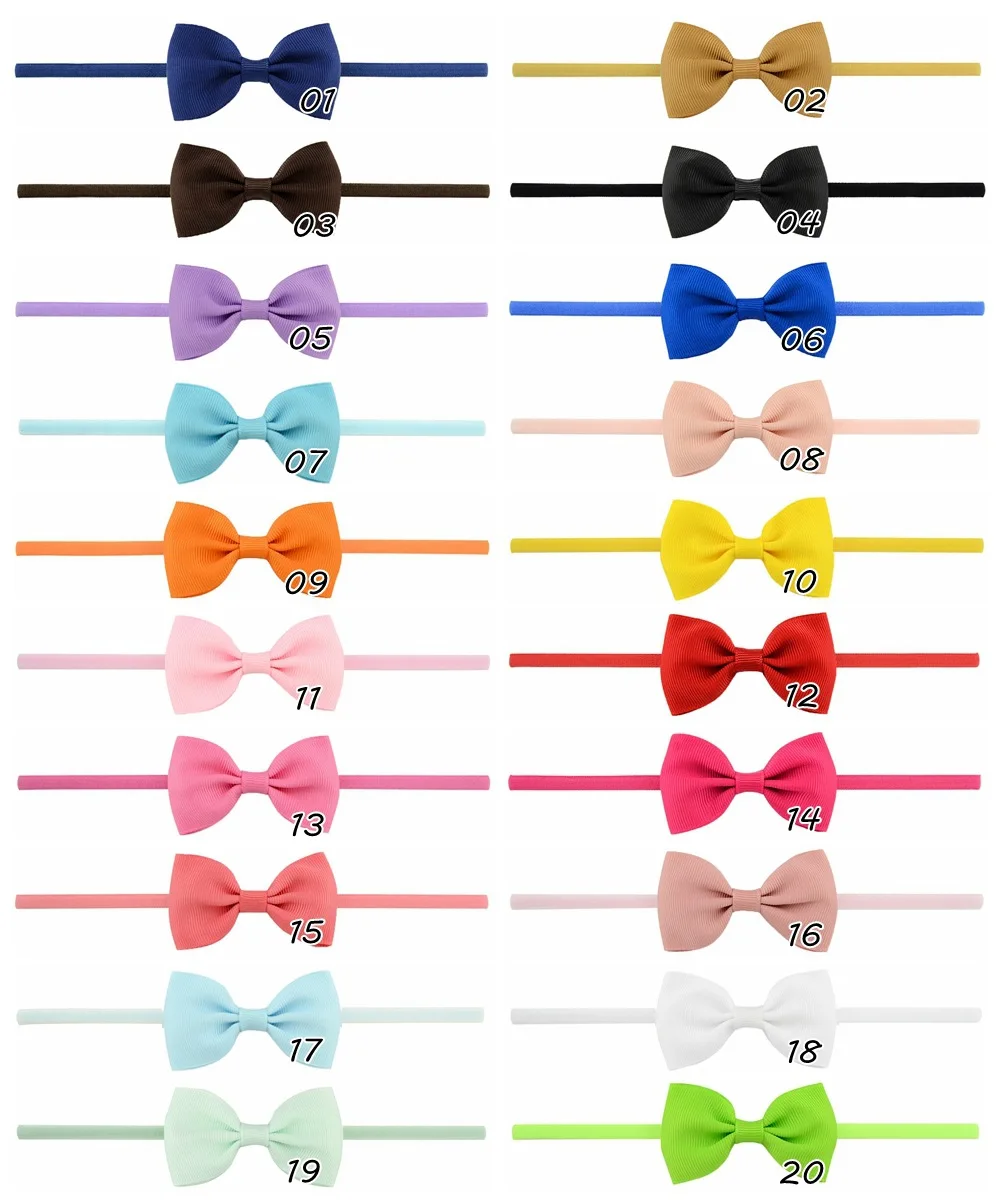 New Elastics Hair Headbands Ribbon mini Bows Headband Accessories for girls Wrap Hairband kids Headwear 20pcs/ lot | Детская одежда и