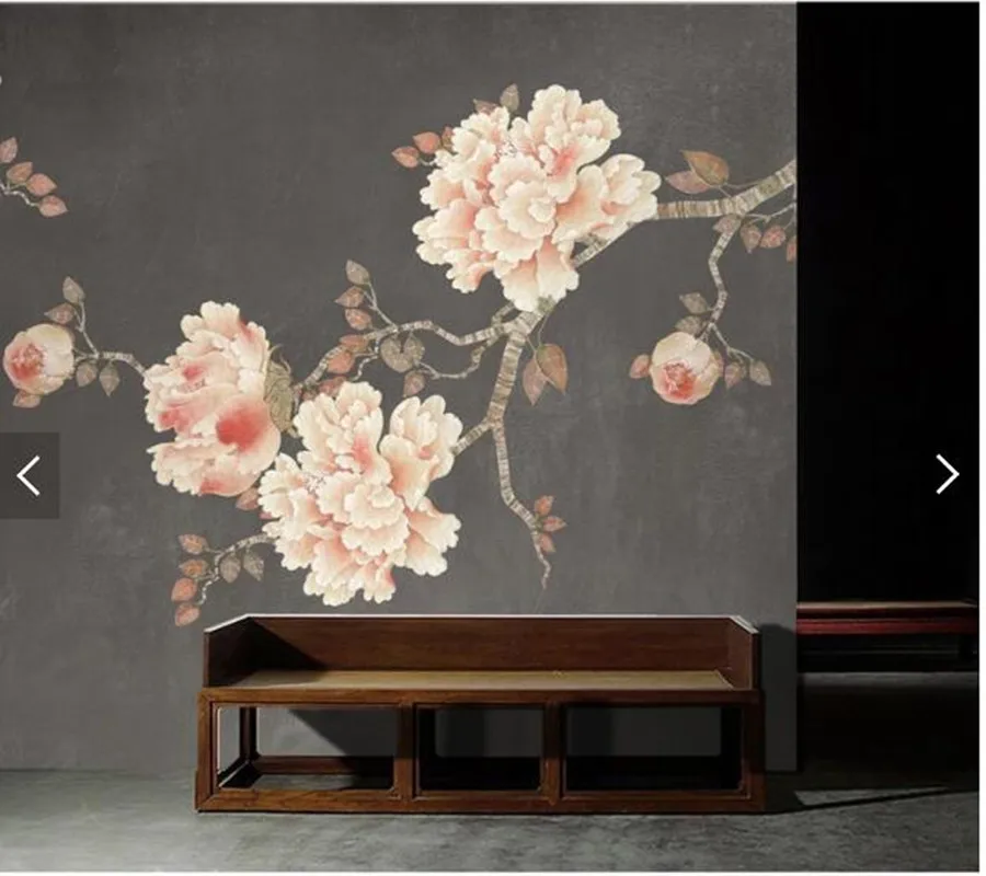 

Custom 3D papel de parede, hand-painted peony flower mural for living room bedroom sofa background decorative wallpaper