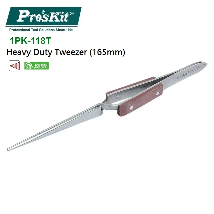 Pro'sKit обратный экшен Пинцет Намагниченный с волоконной ручкой самозахватывающий прецизионный инструмент для ремонта
