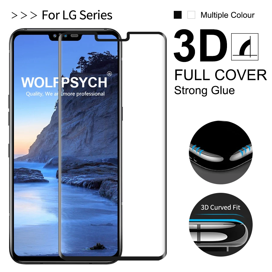 WOLFPSYCH 9 H 3D изогнутые полное покрытие закаленное Стекло Экран протектор для LG V50 V30