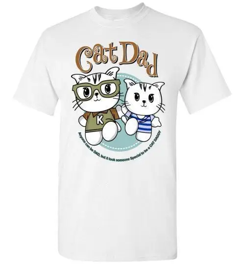 Мужская футболка с кошачьим папой на День отца особенная котом папа S-2XL | одежда
