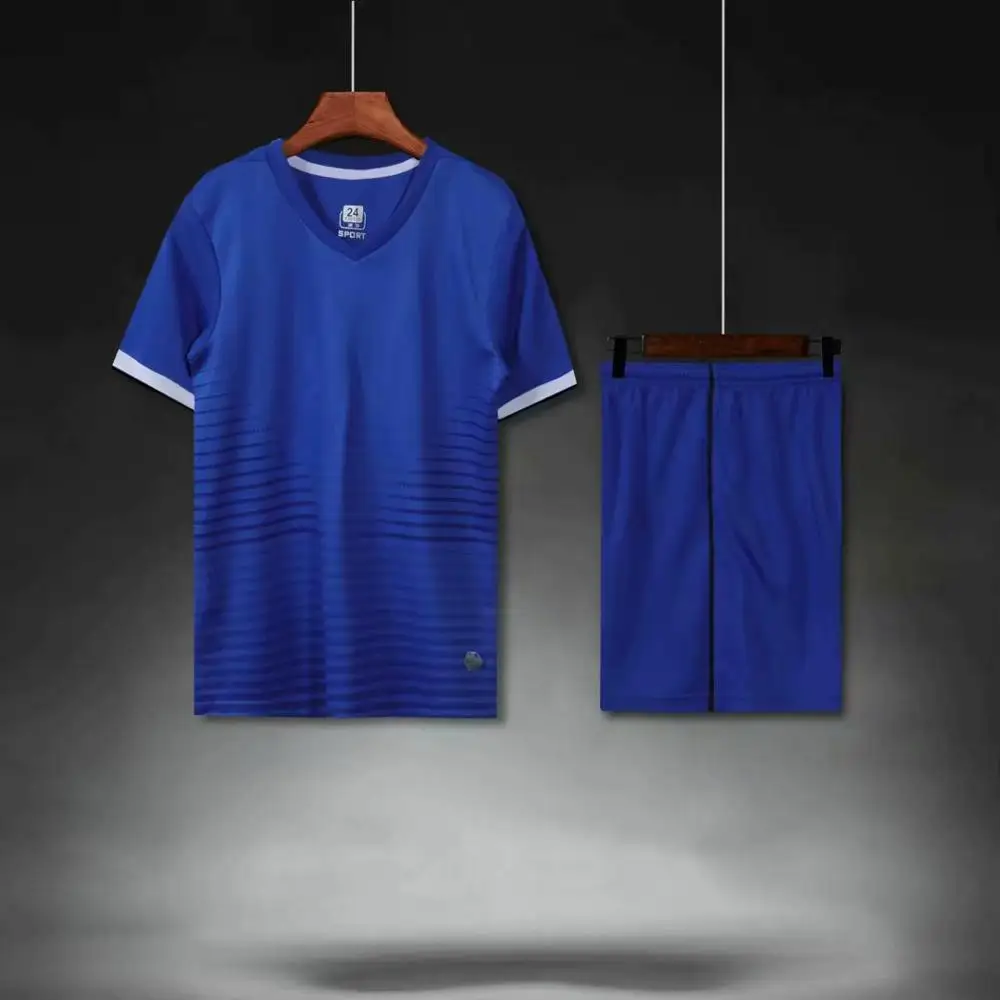 Детские футболки для футбола для мальчиков, тренировочные комплекты для футбола, 1908 быстросохнущая ткань - Цвет: Синий