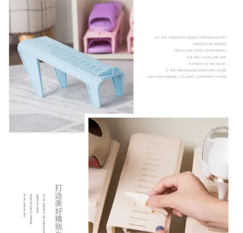 Творческий пластиковая обувь стойки Регулируемая вешалкки экономия