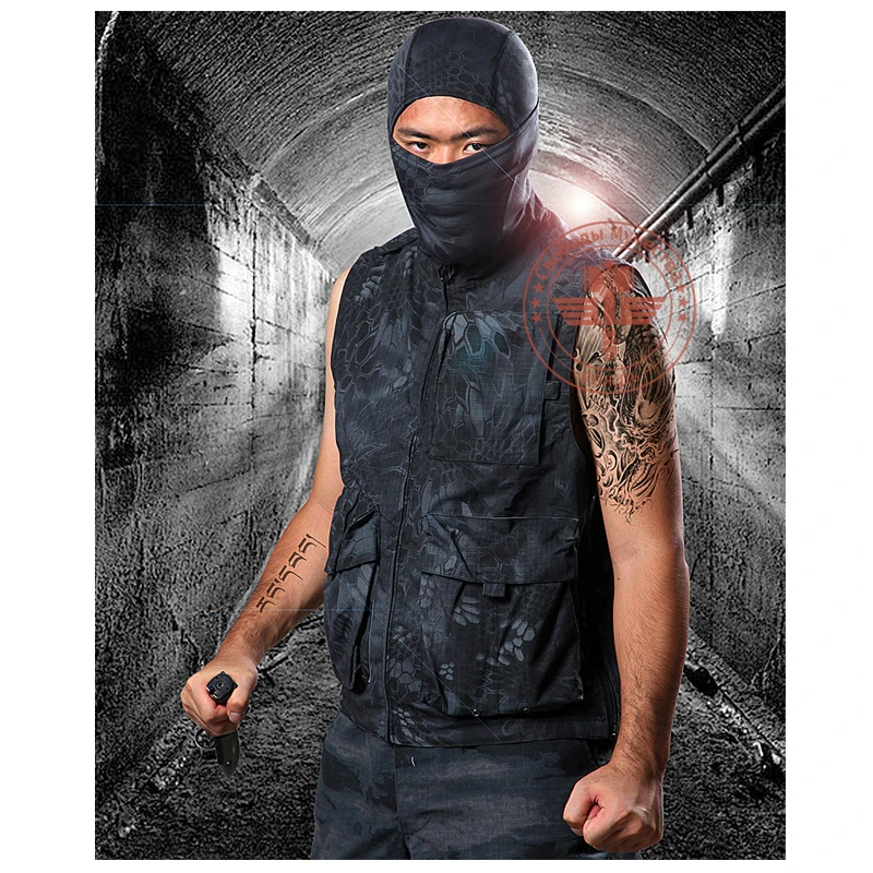 Двусторонняя пригодная для носки Женская жилетка с разноцветными карманами Kryptek