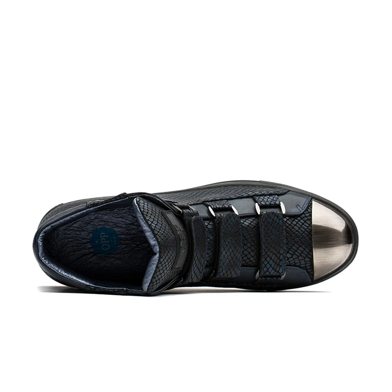 Мужская обувь из змеиной кожи с металлическими заклепками в стиле хип-хоп панк OPP